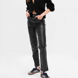 GAP High Rise Vegan Leather Cheeky Straight Pants.   NWT